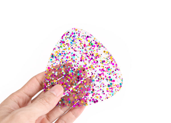 Glitter Acrylic Tactile Shapes - 6 Pieces