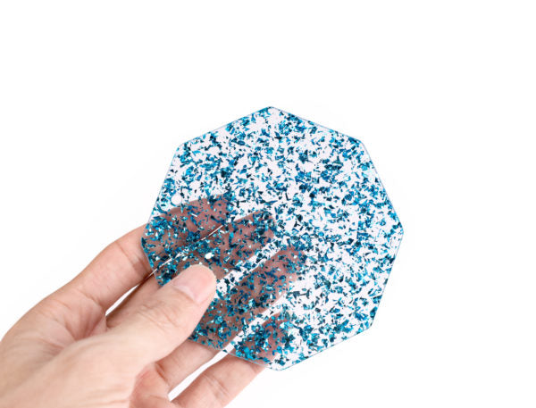 Glitter Acrylic Tactile Shapes - 6 Pieces