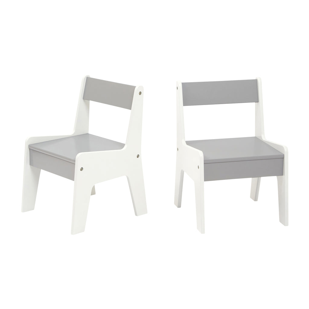 White and Grey Bookshelf Table and Chair Set