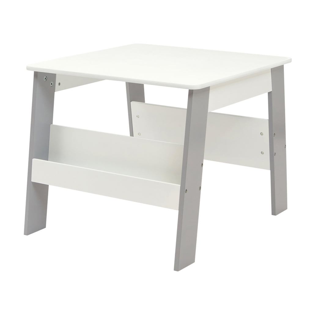 White and Grey Bookshelf Table and Chair Set